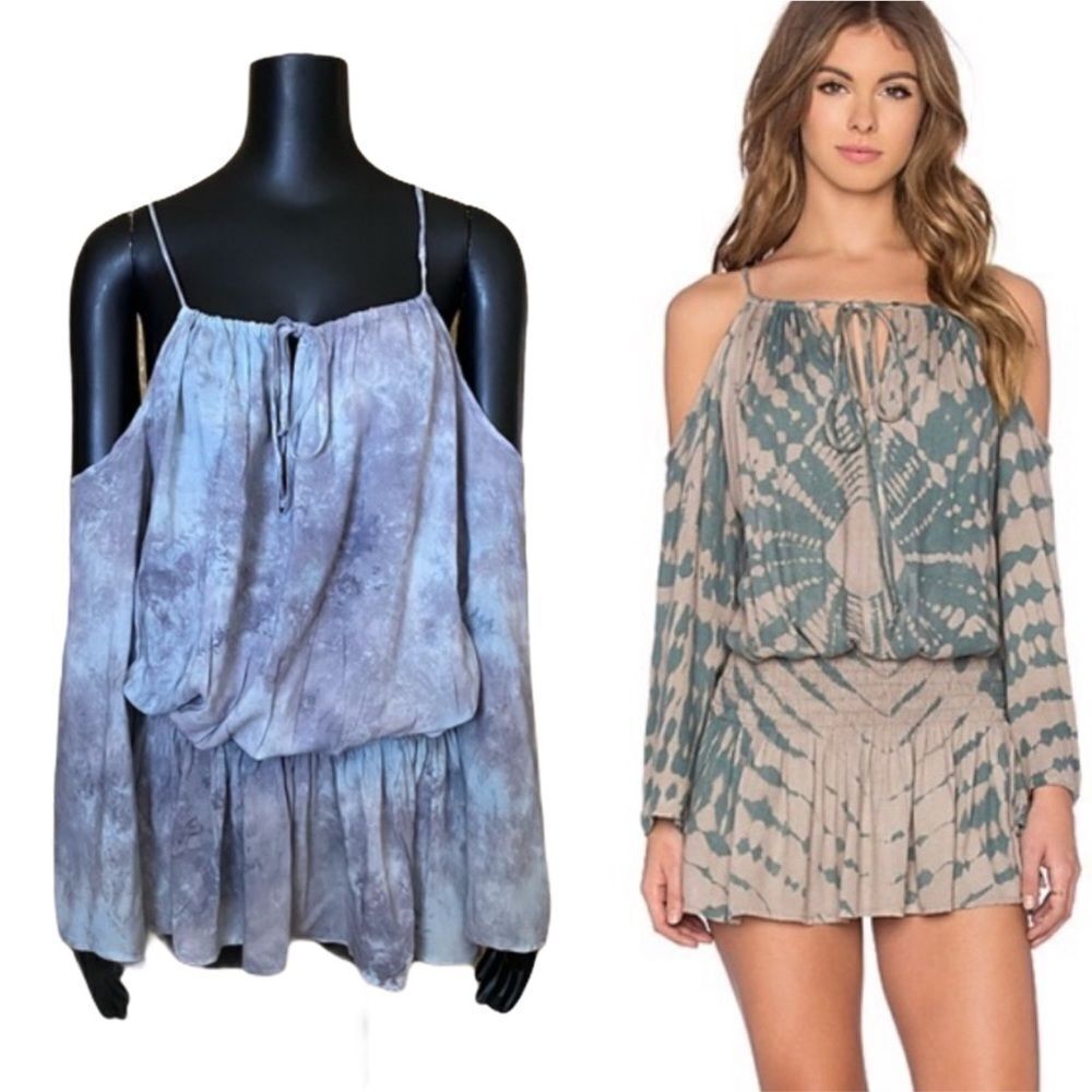Blue Life Blue Tie-Dye Cold Shoulder mini dress S